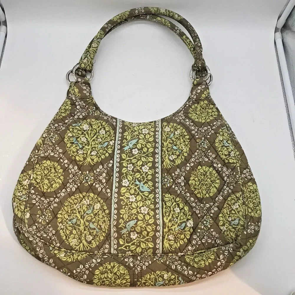 Vera Bradley Sittin' in a Tree Hobo Bag Large Rolled Double Handle Retired Purse